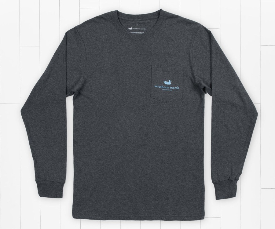 Women'S Southern Marsh Original Long Sleeve Tees | Ski Trip Tee | Long Sleeve Midnight Gray