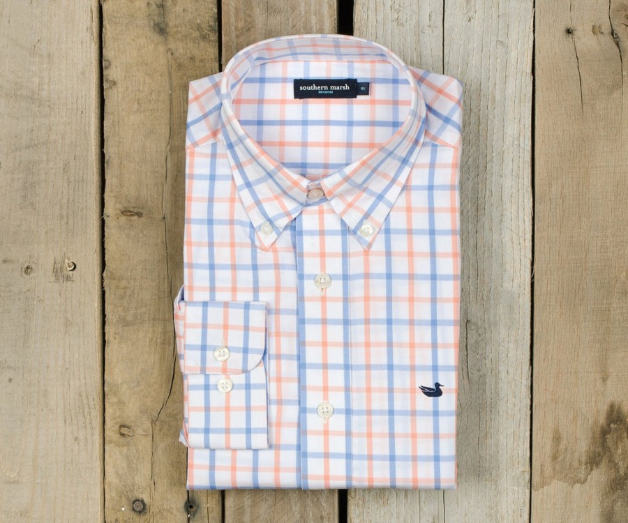 Men'S Southern Marsh Relaxed | Madison Windowpane Dress Shirt