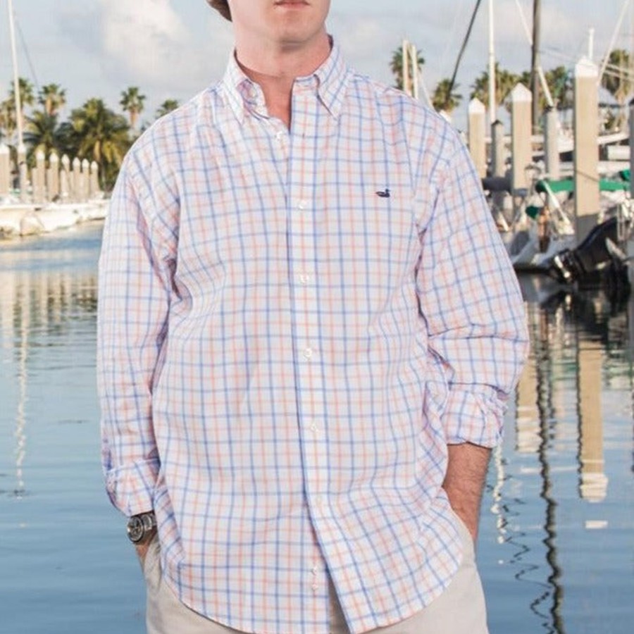 Men'S Southern Marsh Relaxed | Madison Windowpane Dress Shirt