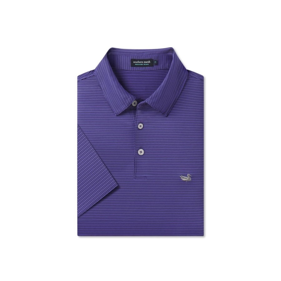 Men'S Southern Marsh Polos | Bermuda Performance Polo - Clearwater Stripe