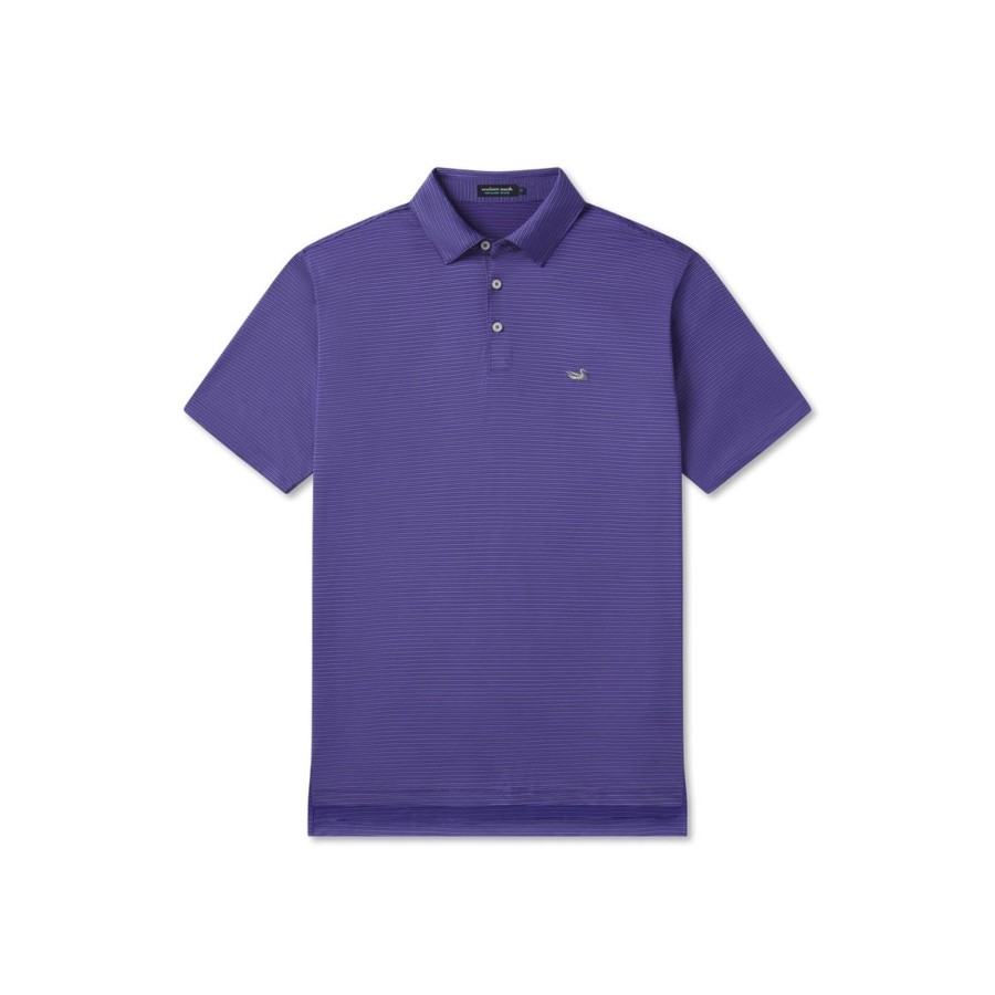 Men'S Southern Marsh Polos | Bermuda Performance Polo - Clearwater Stripe