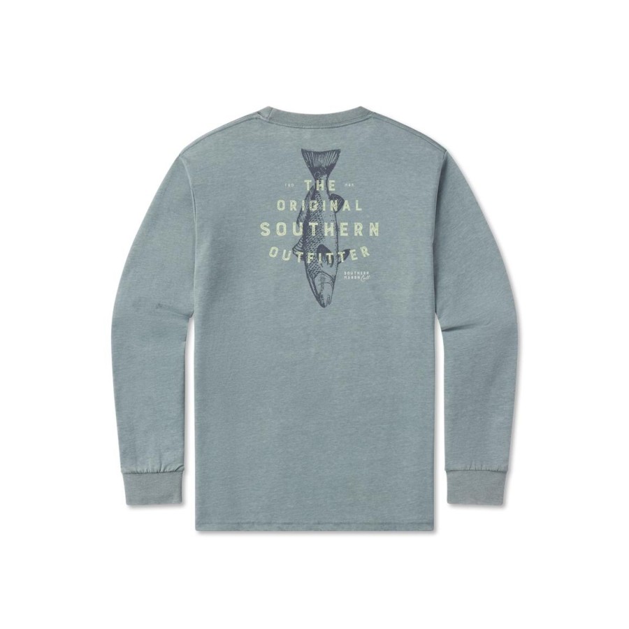 Men'S Southern Marsh Seawash Long Sleeve Tees | Seawash Tee - The Original Co. - Redfish - Long Sleeve