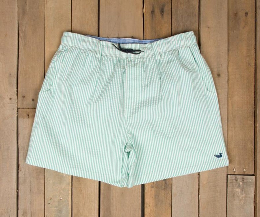 Men'S Southern Marsh Swim Trunks | Dockside Swim Trunk - Seersucker