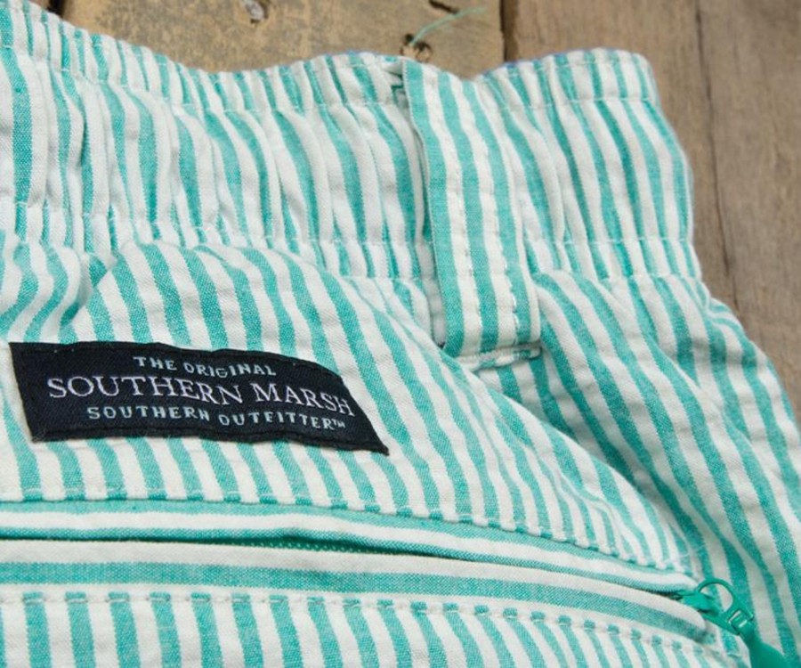 Men'S Southern Marsh Swim Trunks | Dockside Swim Trunk - Seersucker