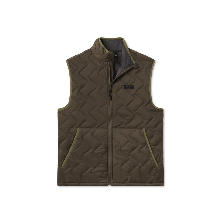 Youth Southern Marsh Jackets And Vests | Youth Broussard Quilted Vest Dark Olive