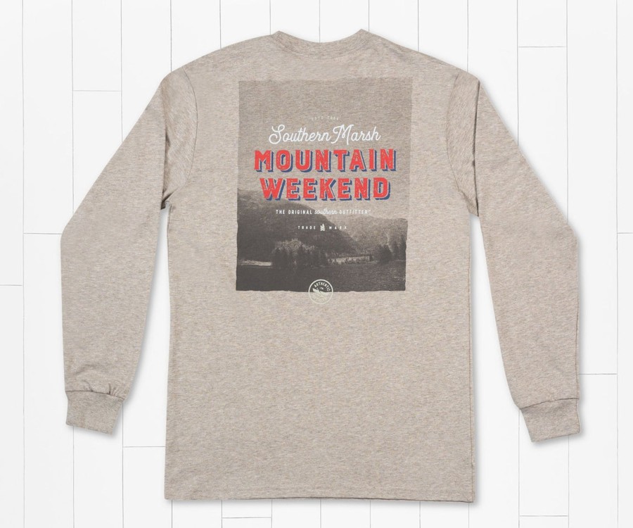 Men'S Southern Marsh Original Ls Tees | Endless Weekend Tee | Long Sleeve Washed Burnt Taupe