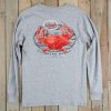 Women'S Southern Marsh Original Long Sleeve Tees | Crab Boil Festival Tee - Long Sleeve Light Gray