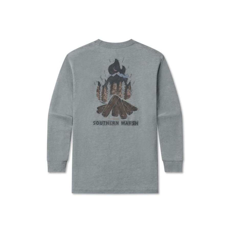 Youth Southern Marsh Seawash Long Sleeve Tees | Youth Seawash Tee | Campfire | Long Sleeve Burnt Sage