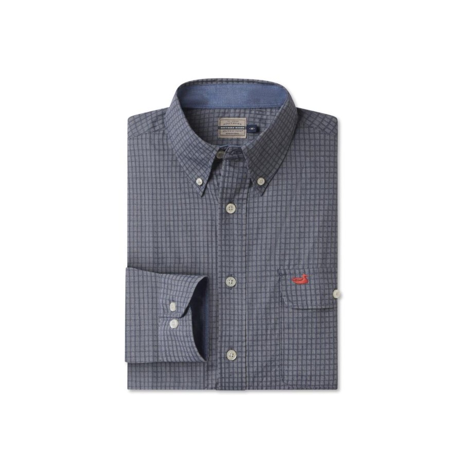 Men'S Southern Marsh Relaxed | Leeward Textured Grid Shirt