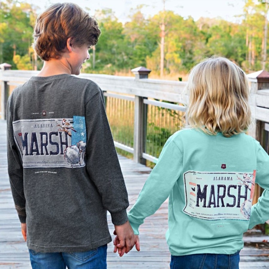 Youth Southern Marsh Original Long Sleeve Tees | Youth Backroads Collection Tee - Alabama - Long Sleeve