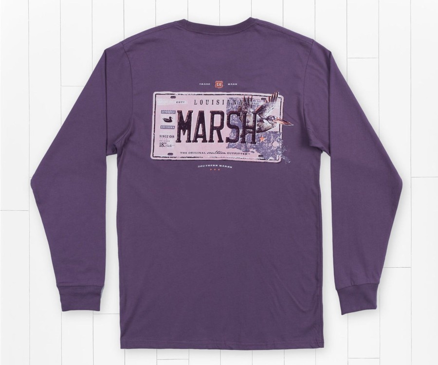 Men'S Southern Marsh Original Ls Tees | Backroads Collection Tee | Louisiana | Long Sleeve