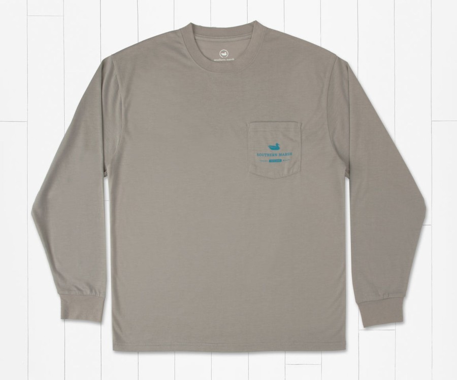 Men'S Southern Marsh Performance Long Sleeve Tees | Fieldtec Comfort Tee - Trout Fade - Long Sleeve