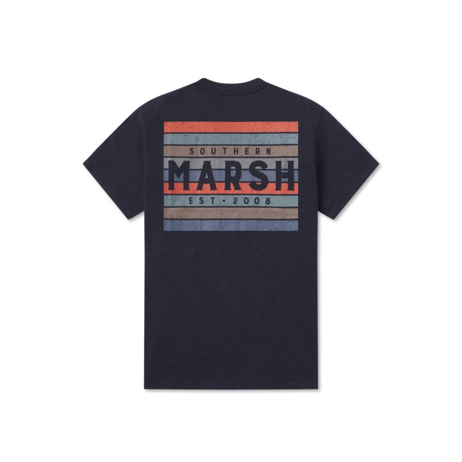 Women'S Southern Marsh Original Tees | Branding Tee - Color Bars Washed Lunar Navy