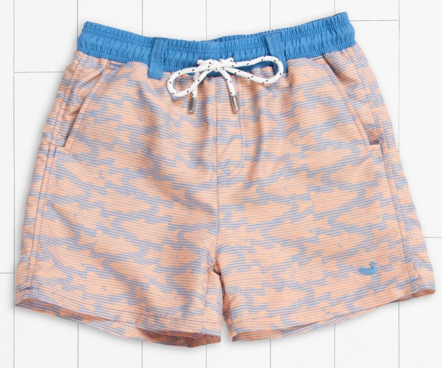 Youth Southern Marsh Swim Trunks | Youth Dockside Swim Trunk | School'S Out Lilac And Peach