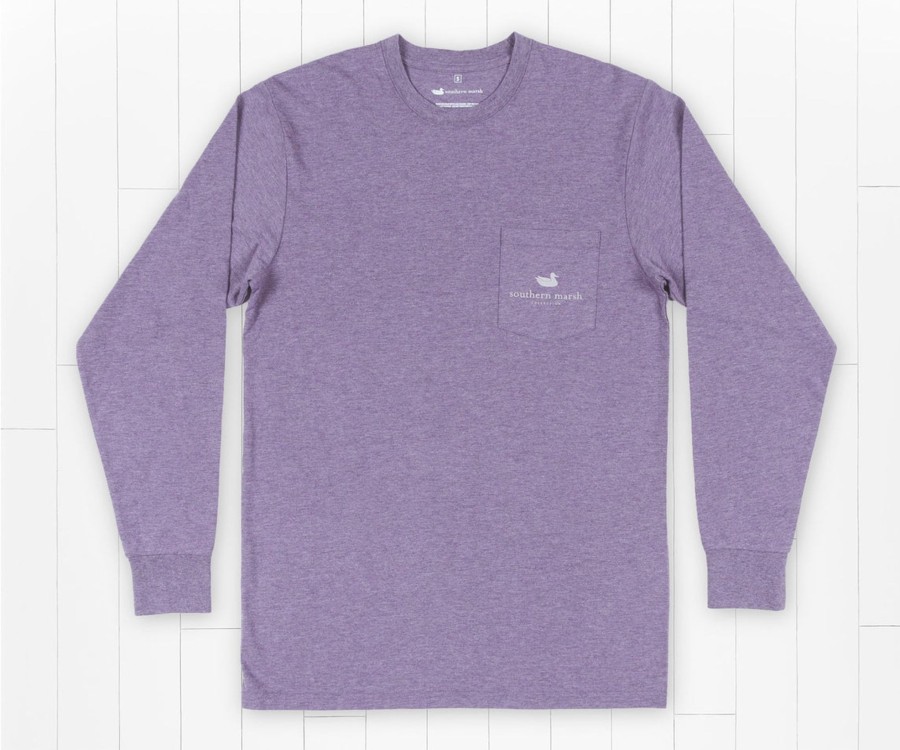 Men'S Southern Marsh Original Ls Tees | Vistas Mallard Tee - Long Sleeve Washed Iris