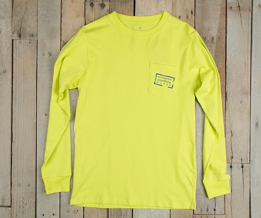 Men'S Southern Marsh Original Ls Tees | Authentic Heritage Tee | Louisiana | Long Sleeve Electric Lime