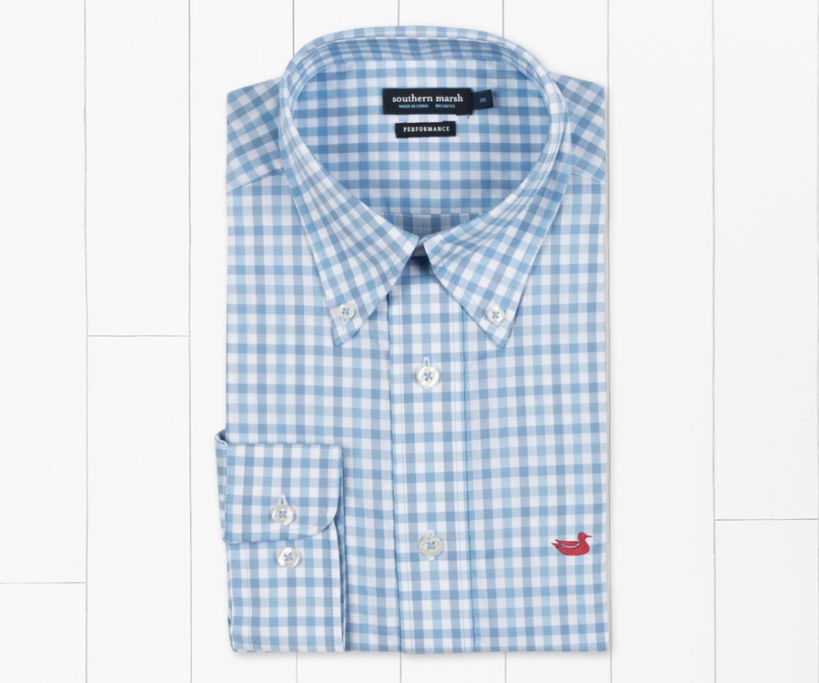 Men'S Southern Marsh Performance | Cameron Performance Gingham Dress Shirt