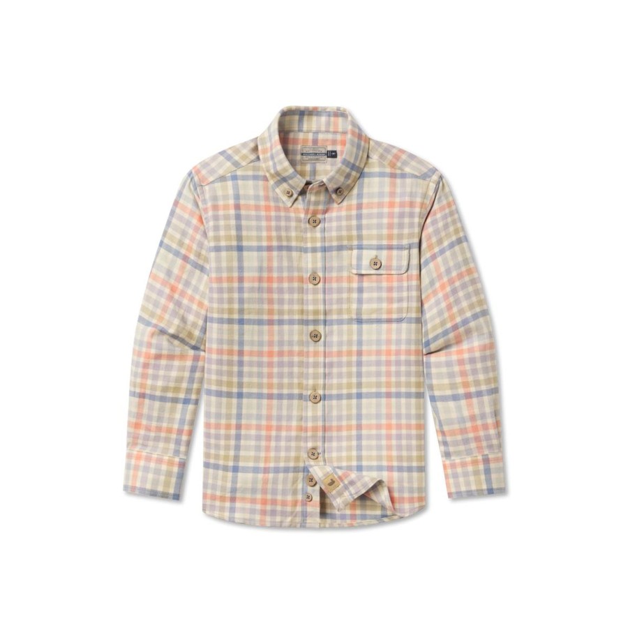 Youth Southern Marsh Dress Shirts | Youth Adrian Check Flannel Tan And Sage