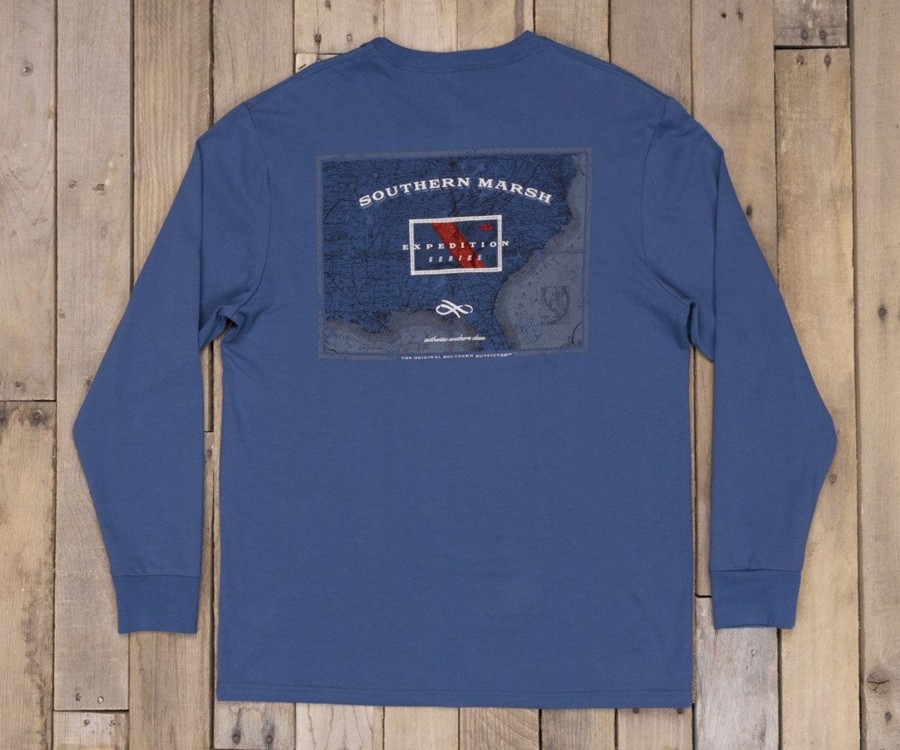 Women'S Southern Marsh Original Long Sleeve Tees | Expedition Series Tee - Flag - Long Sleeve