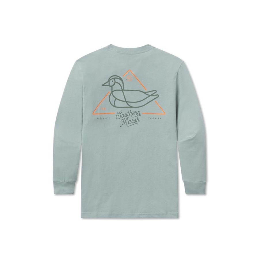 Youth Southern Marsh Original Long Sleeve Tees | Youth Warning Duck Tee | Long Sleeve