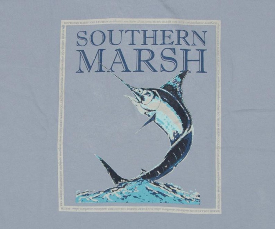 Women'S Southern Marsh Original Long Sleeve Tees | Blue Marlin Fishing Tee - Long Sleeve