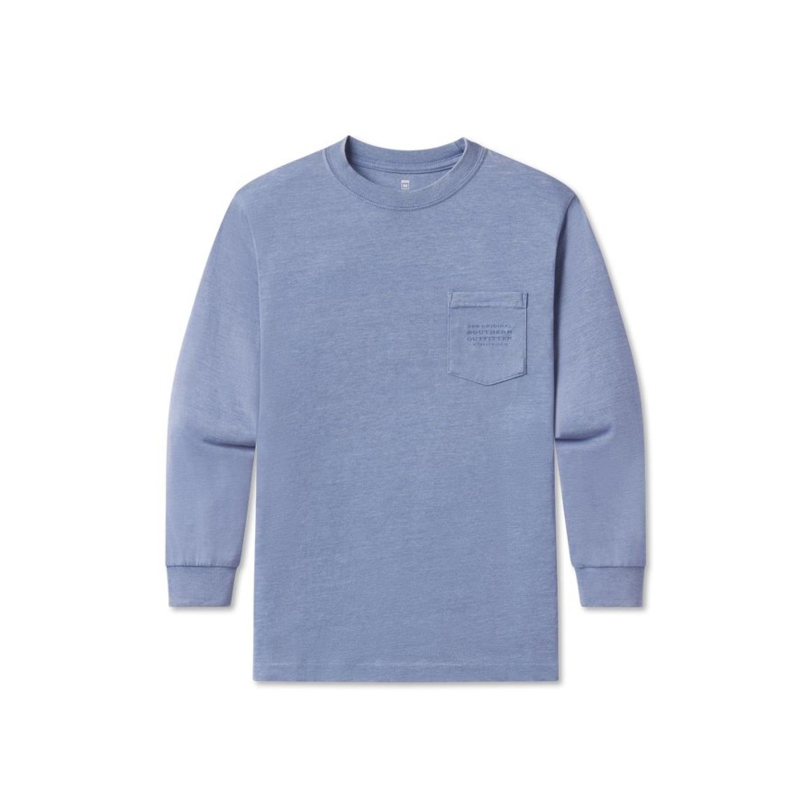 Youth Southern Marsh Seawash Long Sleeve Tees | Youth Seawash Tee - Barely Light - Long Sleeve Washed Blue