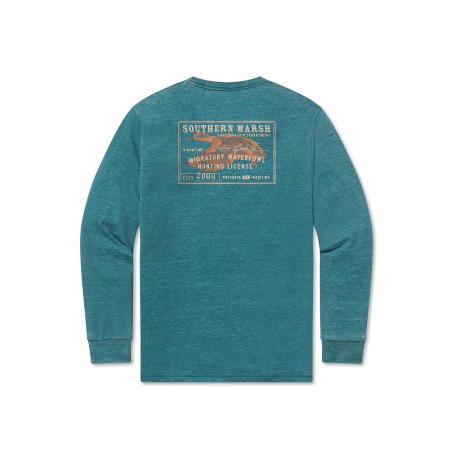 Women'S Southern Marsh Seawash Long Sleeve Tees | Seawash Tee - Waterfowl License - Long Sleeve