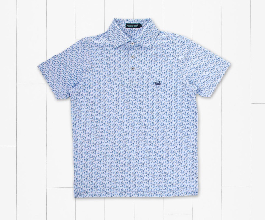 Youth Southern Marsh Polos | Youth Flyline Performance Polo - Palm & Pineapples