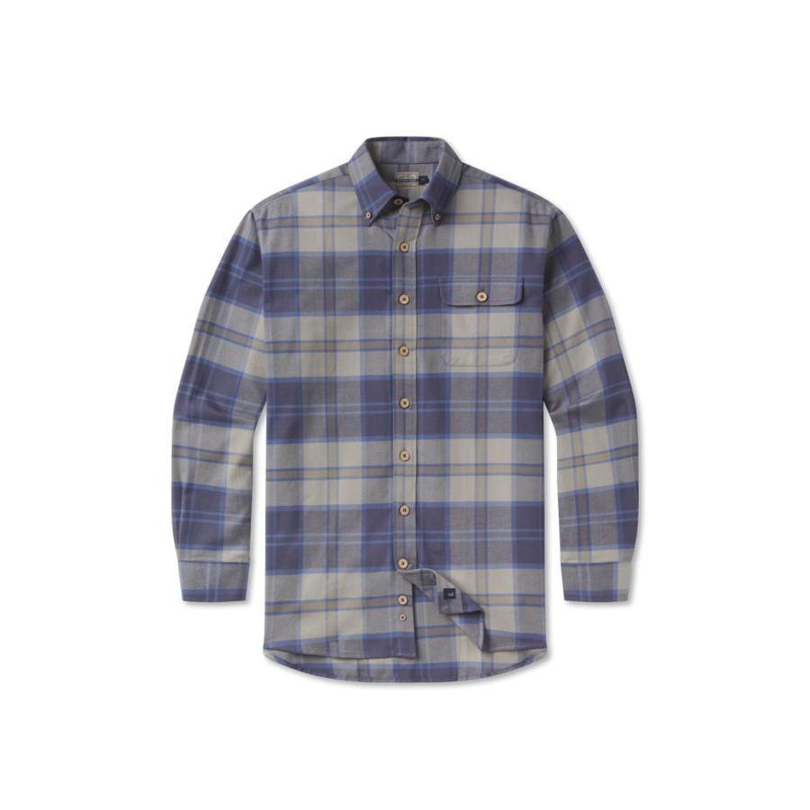 Men'S Southern Marsh Flannel | Llano Bend Flannel Slate And Dark Olive