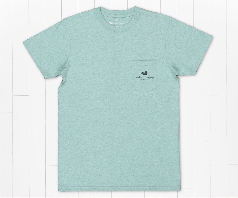 Women'S Southern Marsh Original Tees | Branding Collection Tee | Compass Washed Moss Blue