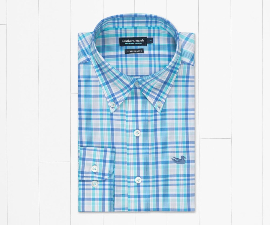 Men'S Southern Marsh Performance | Nassau Performance Plaid Dress Shirt