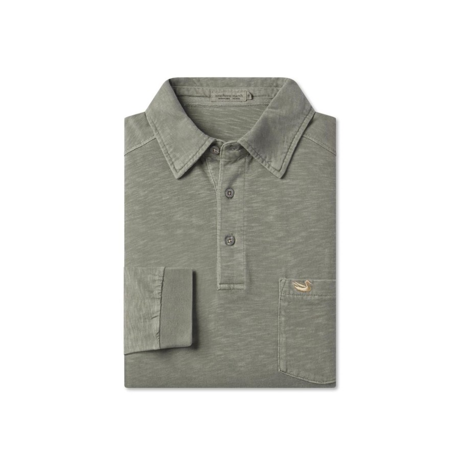 Men'S Southern Marsh Polos | Seawash Slub Polo | Long Sleeve