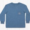 Youth Southern Marsh Performance Long Sleeve Tees | Youth Ls Fieldtec Heathered - Mahi Circle Oxford Blue