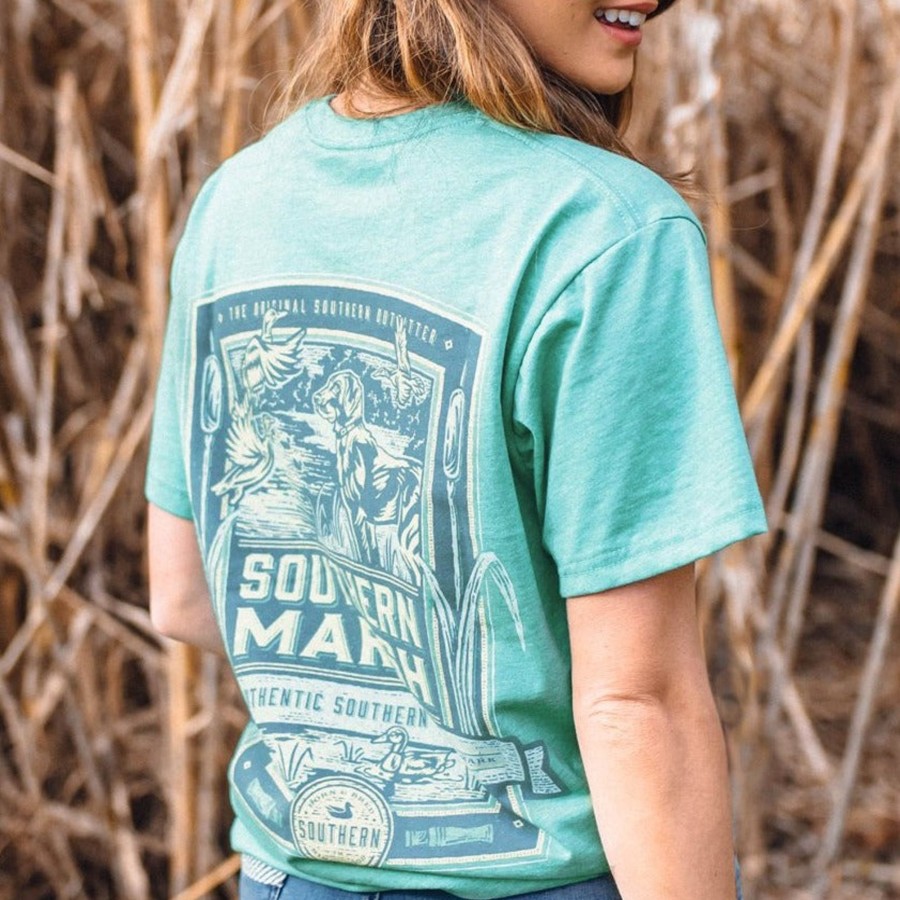 Women'S Southern Marsh Original Tees | Genuine Tee | Duck Hunting Washed Kelly Green