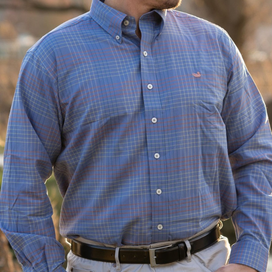 Men'S Southern Marsh Performance | Winfield Grid Performance Dress Shirt