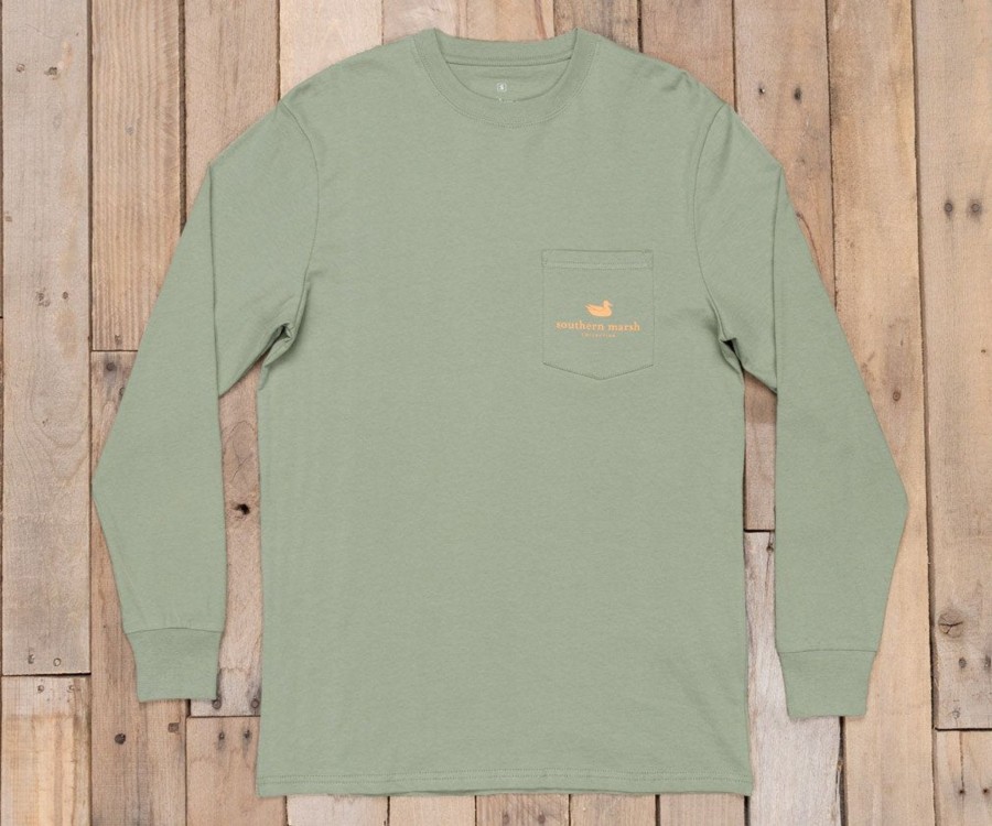 Women'S Southern Marsh Original Long Sleeve Tees | Vintage Decoy Pintail Tee - Long Sleeve Bay Green