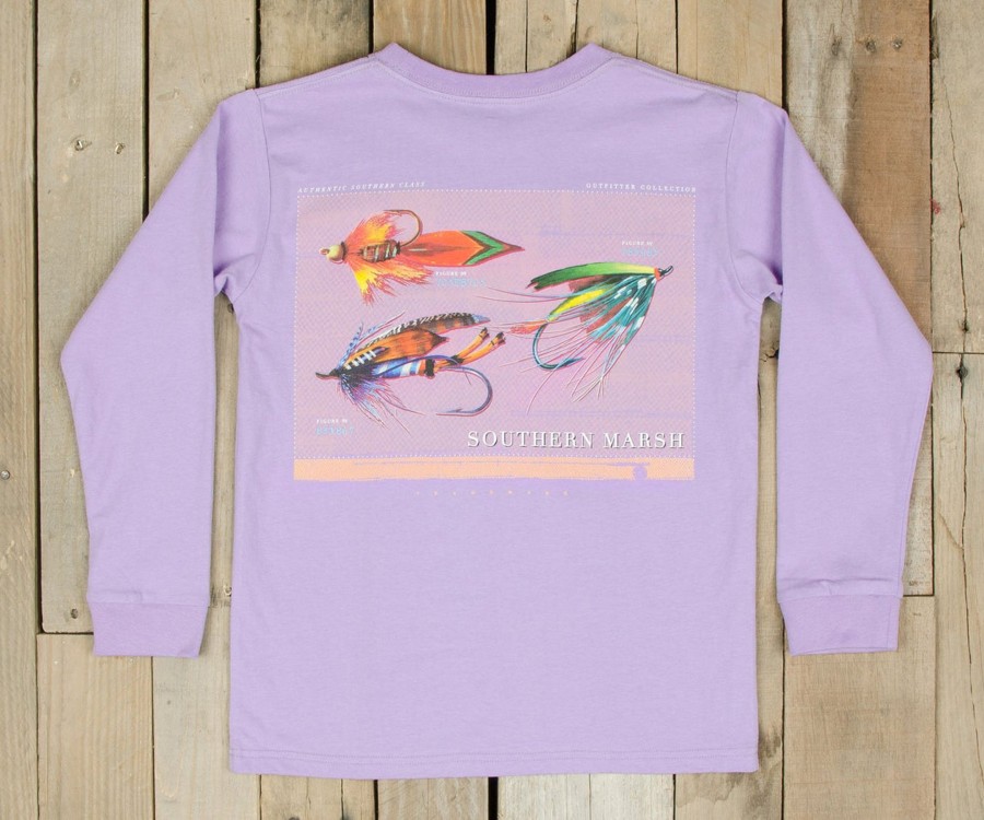 Youth Southern Marsh Original Long Sleeve Tees | Youth Outfitter Series Tee | Collection | Long Sleeve Wharf Purple