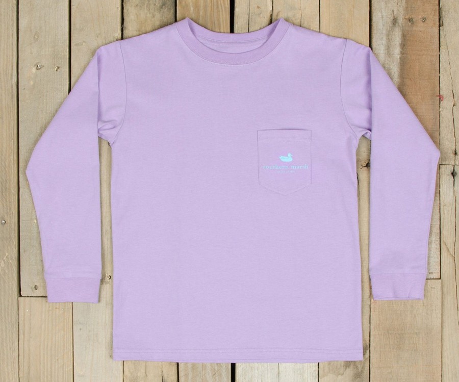 Youth Southern Marsh Original Long Sleeve Tees | Youth Outfitter Series Tee | Collection | Long Sleeve Wharf Purple