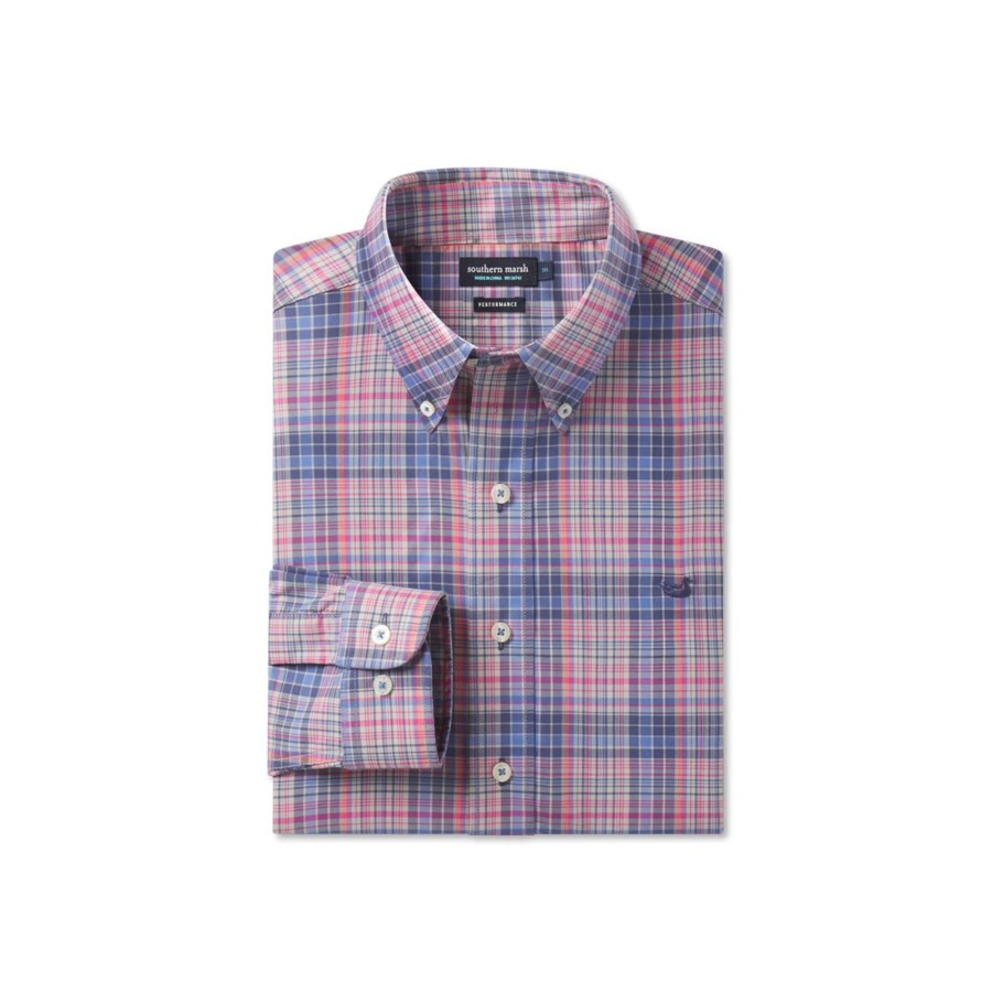 Men'S Southern Marsh Performance | Hays Performance Check Dress Shirt