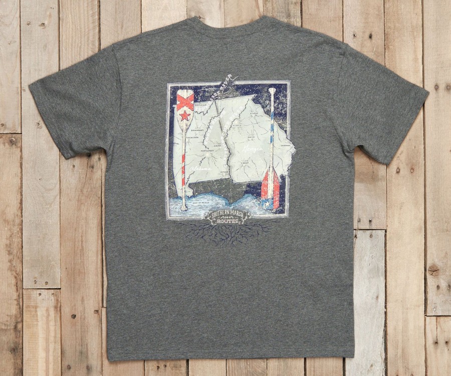 Men'S Southern Marsh Original Ss Tees | River Route Collection Tee - Alabama & Georgia