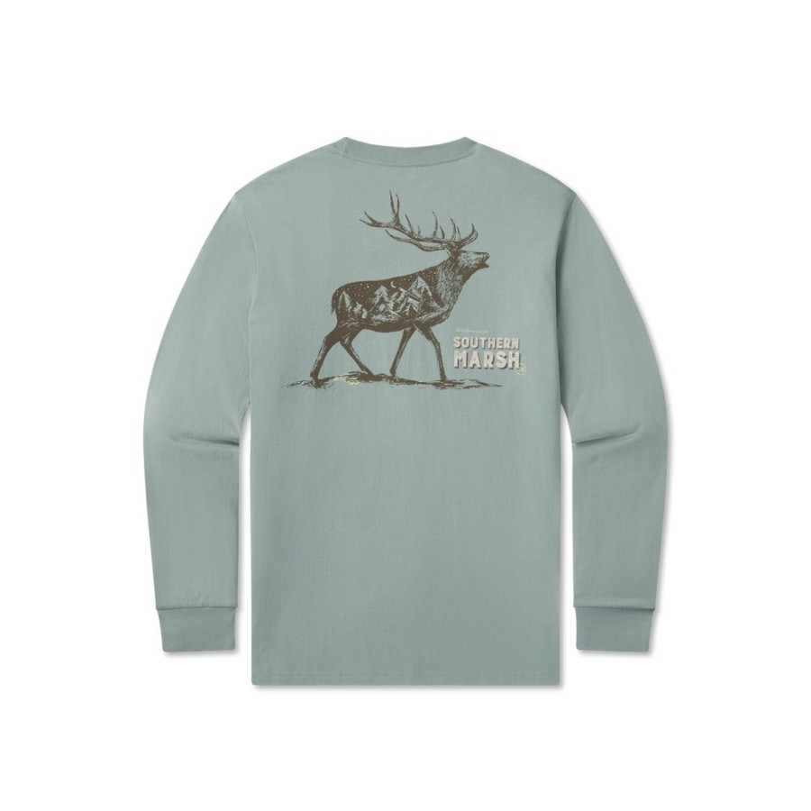 Women'S Southern Marsh Original Long Sleeve Tees | Starry Silhouette Tee - Elk - Long Sleeve