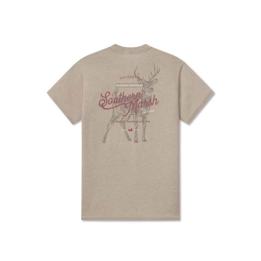 Men'S Southern Marsh Seawash Tees | Seawash Tee | Deer Seawash Burnt Taupe