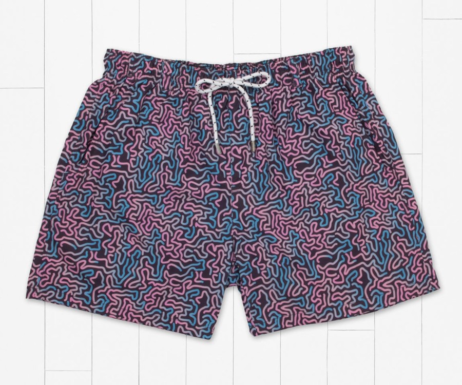 Men'S Southern Marsh Swim Trunks | Harbor Stretch Trunk - Coral Fades