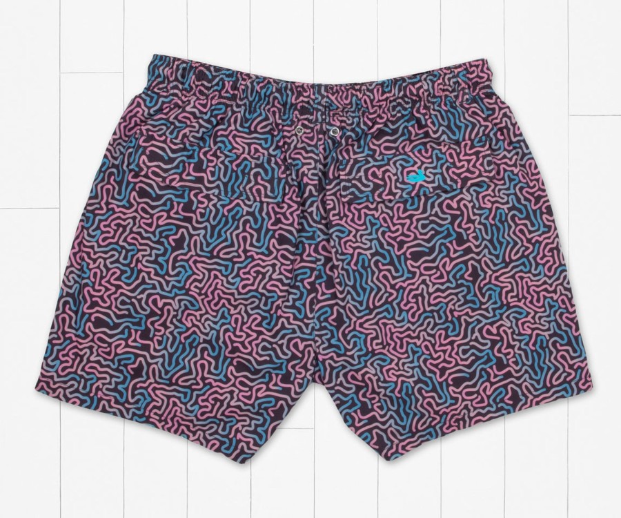 Men'S Southern Marsh Swim Trunks | Harbor Stretch Trunk - Coral Fades