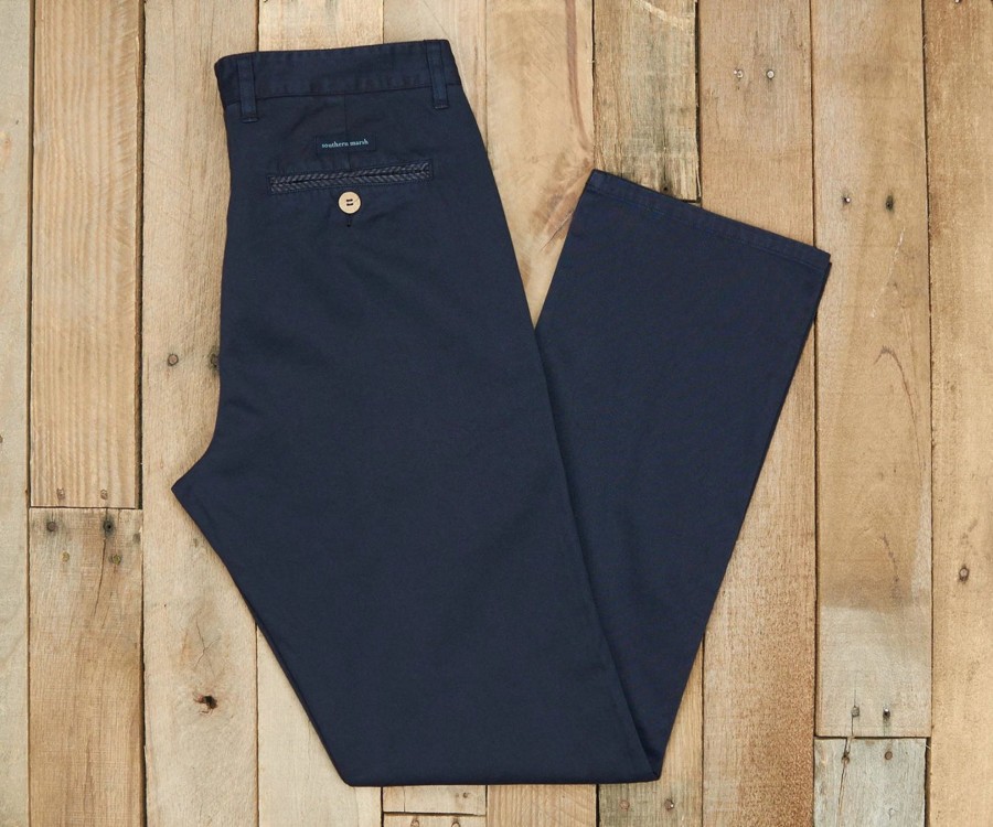 Men'S Southern Marsh Pants | Seawash Grayton Twill Pant Washed Navy