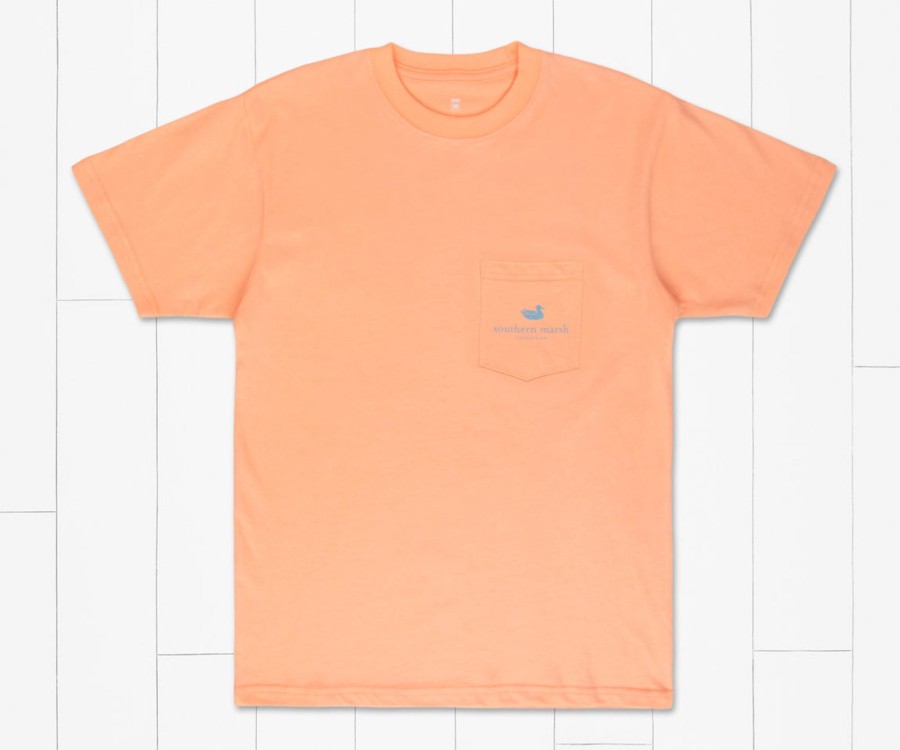 Youth Southern Marsh Original Tees | Youth Fishing Lines Tee - Brook Trout Peach