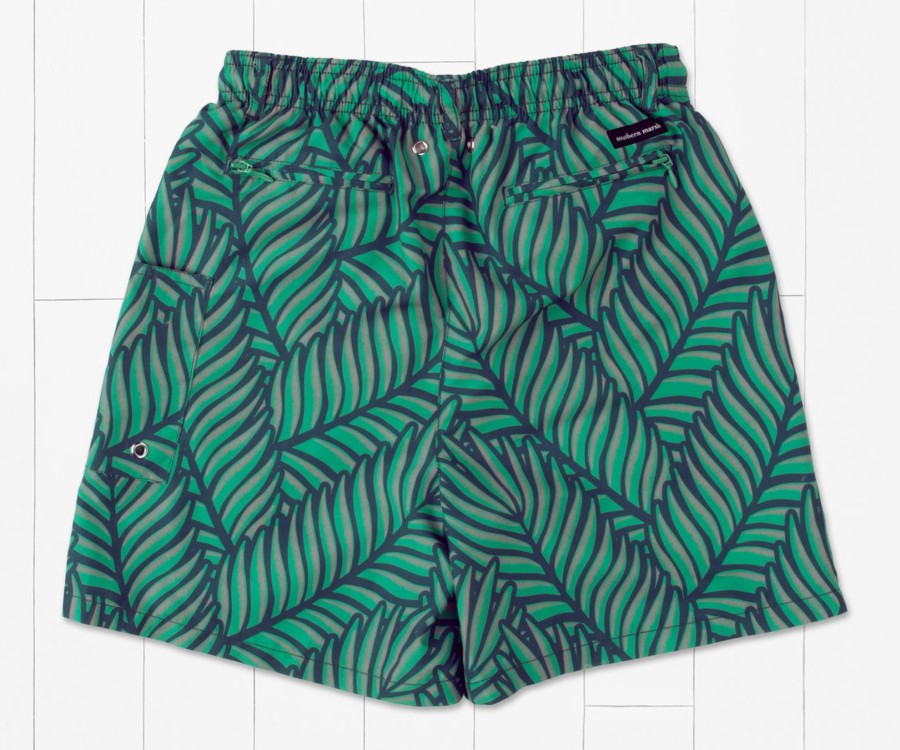 Youth Southern Marsh Swim Trunks | Youth Dockside Swim Trunk - Palmdale Playa Navy And Green