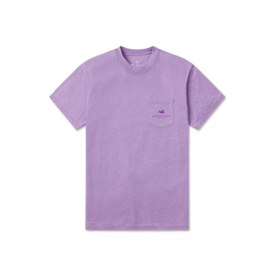 Men'S Southern Marsh Seawash Tees | Seawash Tee - Quarter Colors Washed Berry