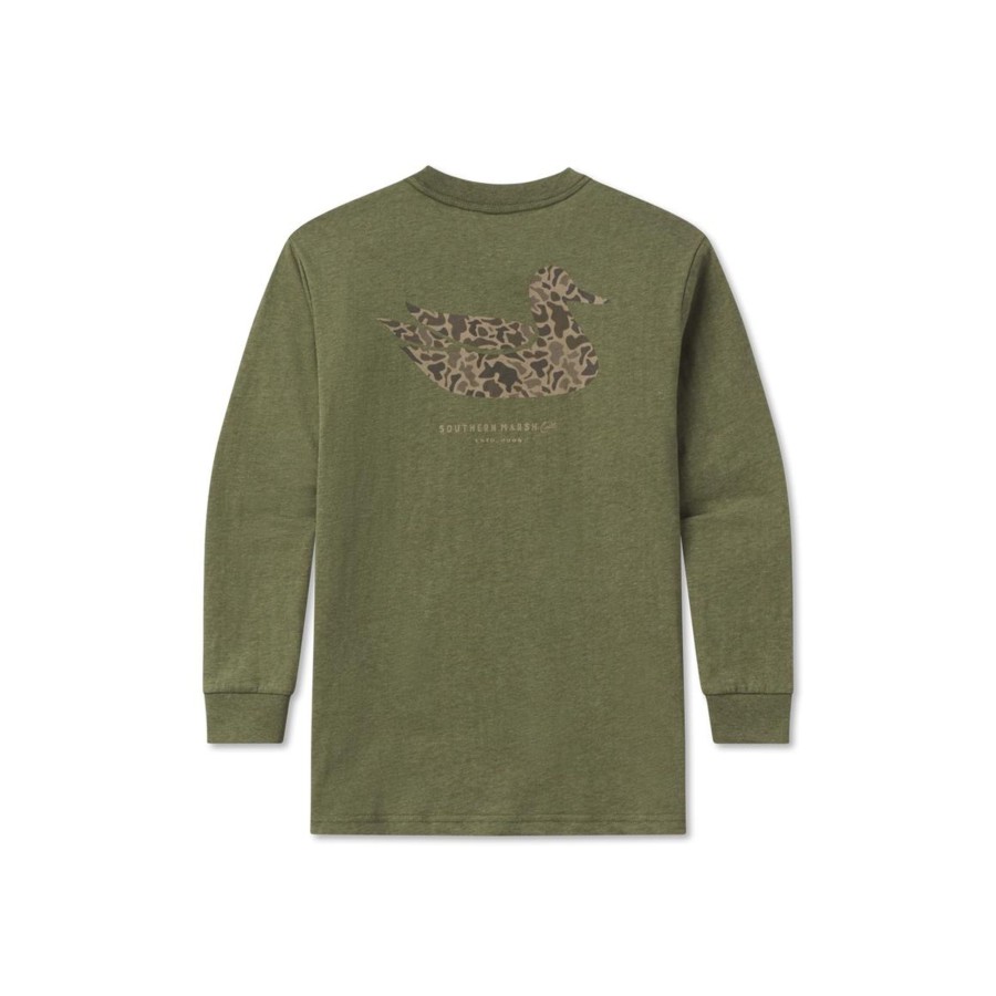 Youth Southern Marsh Original Long Sleeve Tees | Youth Duck Originals Tee - Camo - Long Sleeve