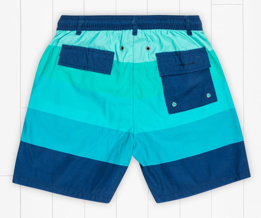 Youth Southern Marsh Swim Trunks | Youth Harbor Trunk | Horizon Stripe